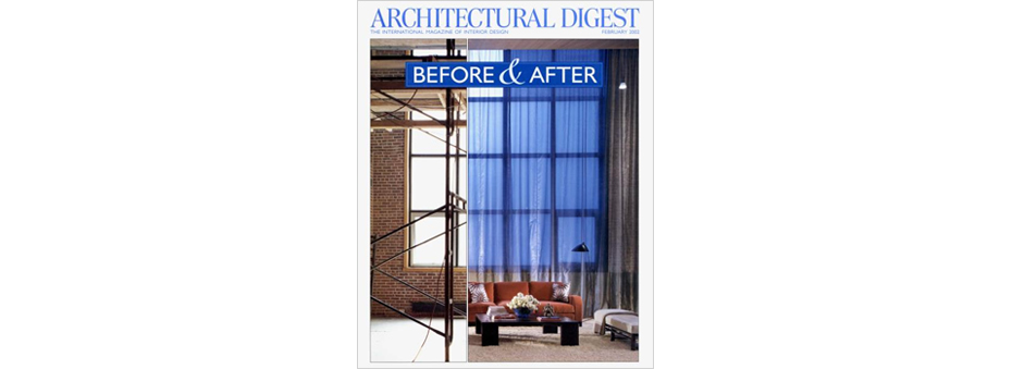 Architectural Digest magazine cover before-and-after features