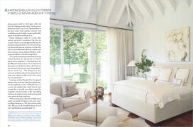 Magazine spread showing master bedroom