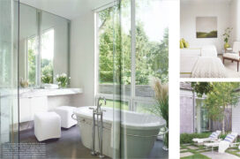 Magazine spread showing master bath and guest rooms