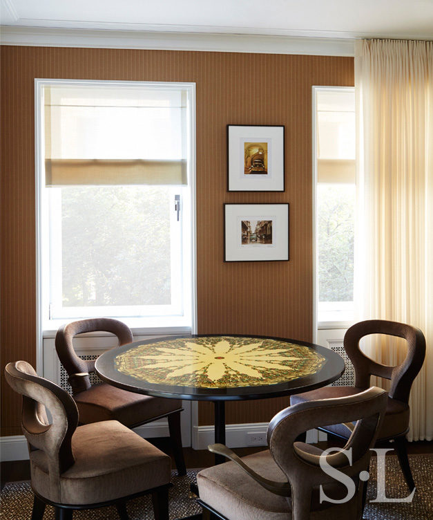 Fifth Avenue Pied-à-Terre seating area with Game table by Piero Fornasetti