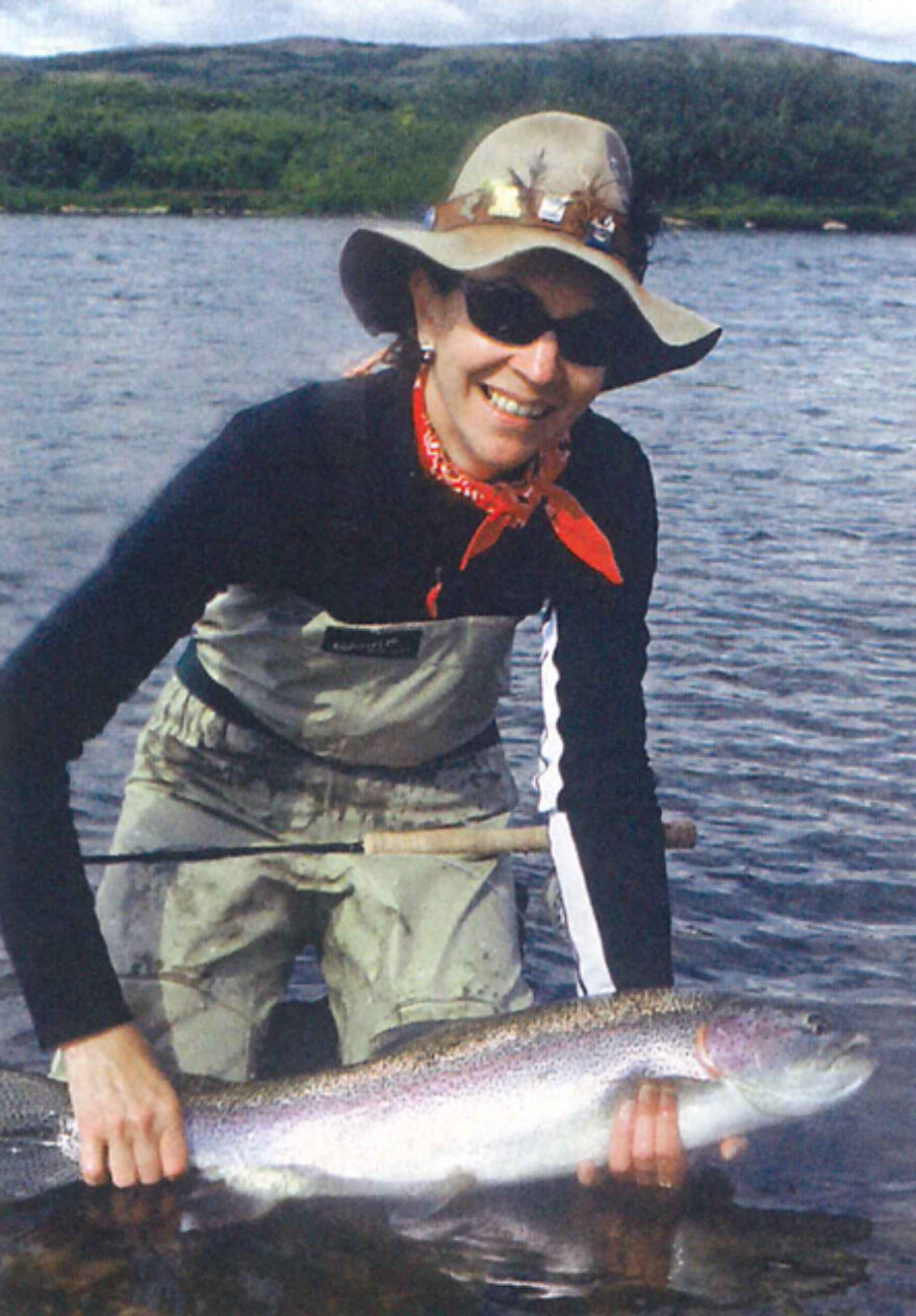 Suzanne Lovell while fly-fishing on vacation