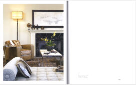 Ingrid Donat book spread featuring interior design project by Suzanne Lovell Inc. image of Mag Mile apartment living room