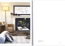 Ingrid Donat book spread featuring interior design project by Suzanne Lovell Inc. image of Mag Mile apartment living room