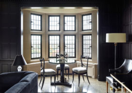 Library window detail luxury interior renovation