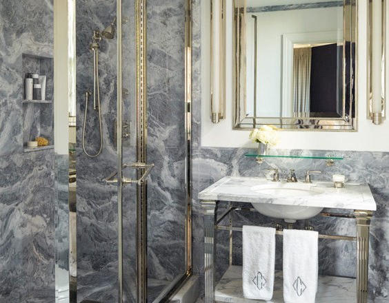 Guest bathroom with Italian marble