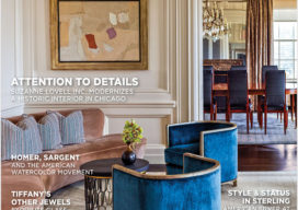 Antiques & Fine Art magazine cover featuring Lakeview Residence luxury interior design renovation by Suzanne Lovell