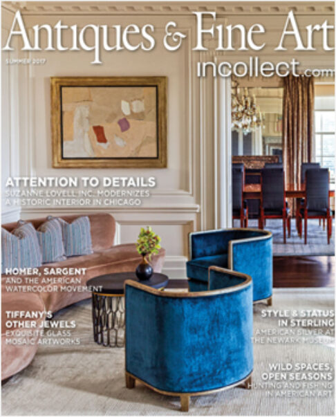 Antiques & Fine Art Magazine cover featuring Chicago residence designed by Suzanne Lovell Inc.