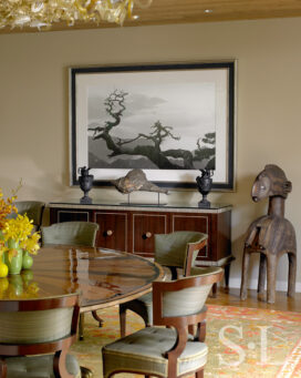 Dining room detail featuring sideboard by Frank Pollaro