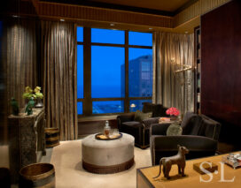 Chicago skyline penthouse seating area