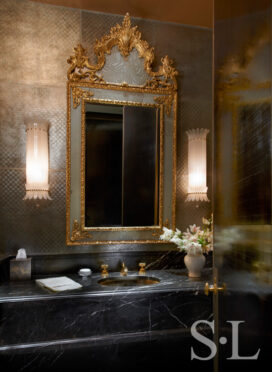 Chicago skyline penthouse powder room