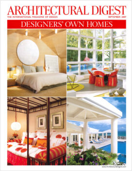 Cover of Architectural Digest magazine including a girl's bedroom designed by Suzanne Lovell Inc.