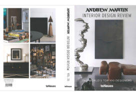 Andrew Martin Interior Design Review book cover featuring work by Suzanne Lovell Inc. on back cover