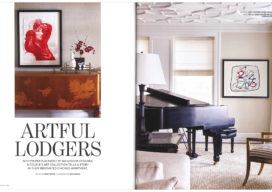 Luxe Chicago magazine spread showcasing Gold Coast penthouse interior renovated by Suzanne Lovell Inc.