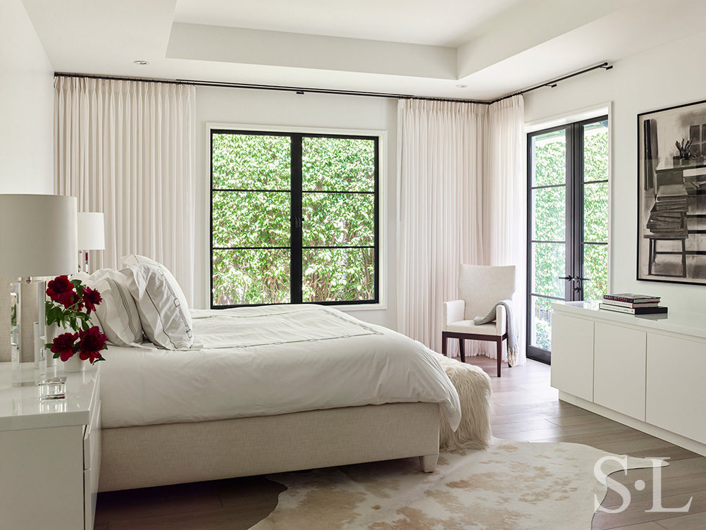 Master bedroom with Hopes windows and French doors