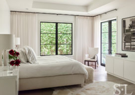 Master bedroom with Hopes windows and French doors