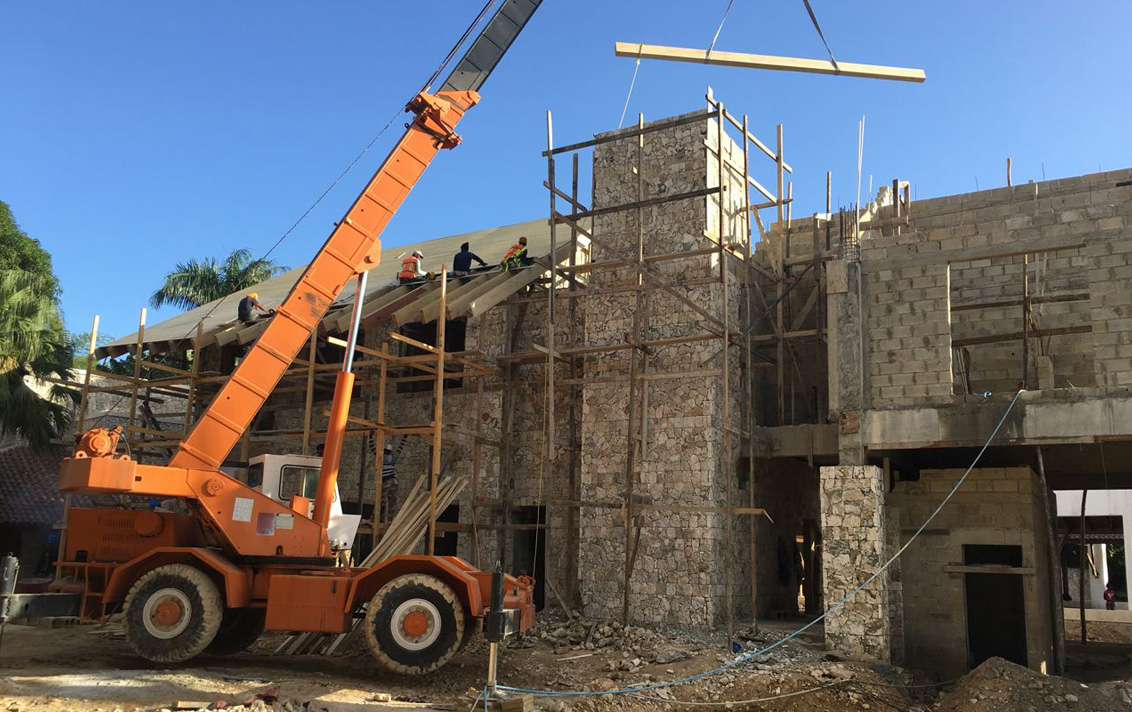 During construction at Dominican Republic compound