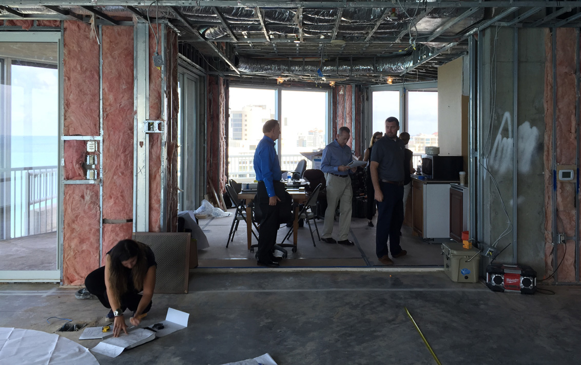 Jobsite visit at Naples, FL penthouse during construction