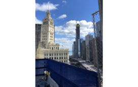 View from Renelle on the River construction site in Chicago