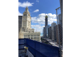 View from Renelle on the River construction site in Chicago