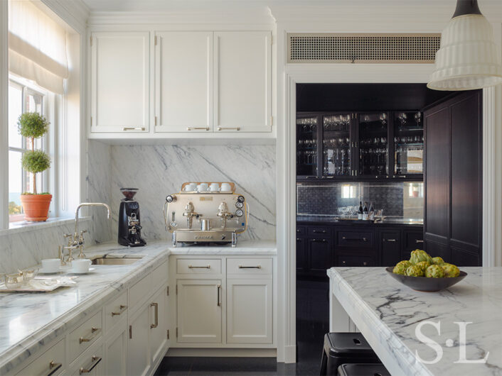 Kitchen detail with view to butler’s pantry