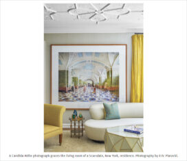 Scarsdale, NY residence living room with large-scale photograph of Candida Hofer