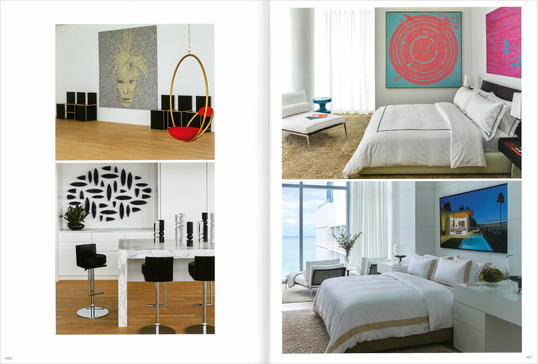Andrew Martin book spread featuring Miami Beach Penthouse with interior design by Suzanne Lovell Inc.