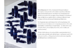 Magazine spread showing sculpture detail by Maren Kloppmann in Miami Beach Penthouse