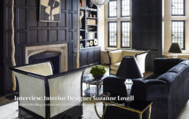 Library with dark wood paneling in Lakeview Residence designed by Suzanne Lovell