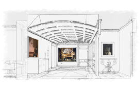 3D rendering of entry gallery