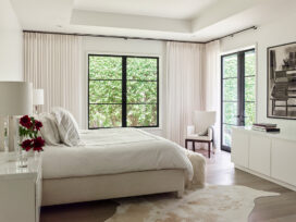 Master bedroom with Hopes windows and French doors