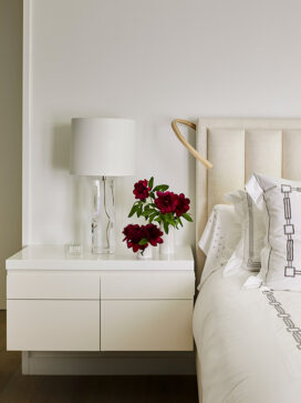 Master bedroom detail view of nightstand
