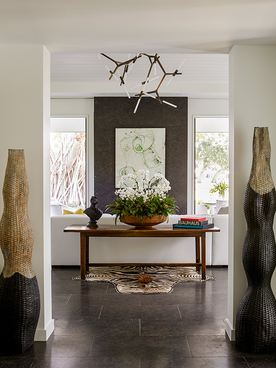 View towards fireplace from foyer