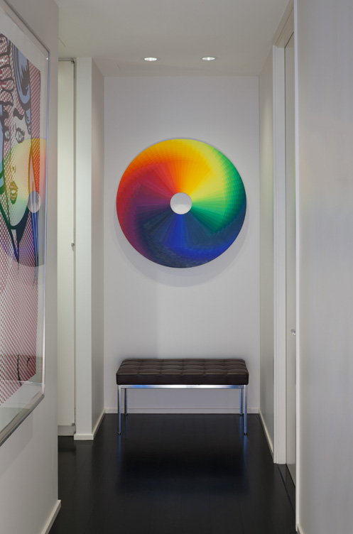 Manhattan residence hallway detail with artwork by Olafur Eliasson and Roy Lichtenstein