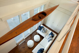 View from children's room down to seating area
