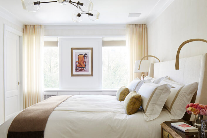 Fifth Avenue Pied-à-Terre bedroom in neutral tones