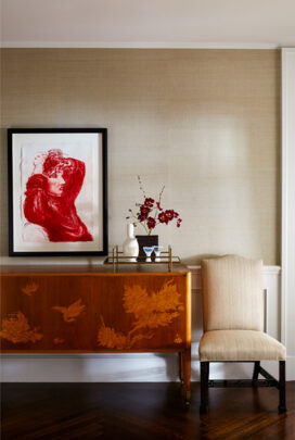 Chicago penthouse hallway detail with artwork by David Hockney