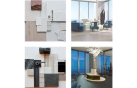 Architectural palettes and 3D renderings of penthouse in the St. Regis Chicago skyscraper designed by Suzanne Lovell Inc.