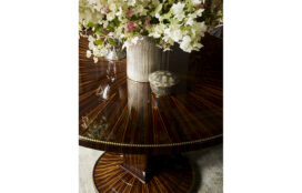 Macassar ebony pedestal table by Frank Pollaro