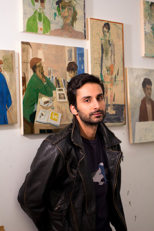 Salman Toor’s figurative paintings vary in scale and style, ranging in subject from Art History, Queer Culture, and Post-Colonialism.