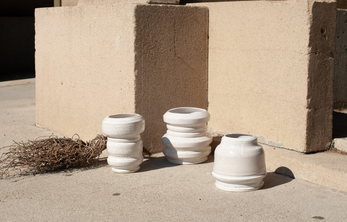Cognet's ceramics on display.