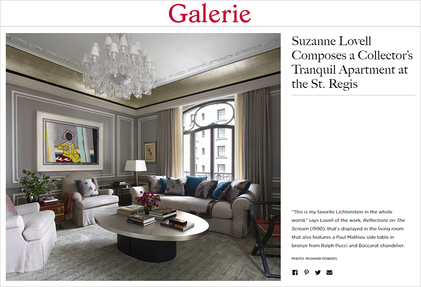 Galerie Magazine editorial featuring residence designed by Suzanne Lovell