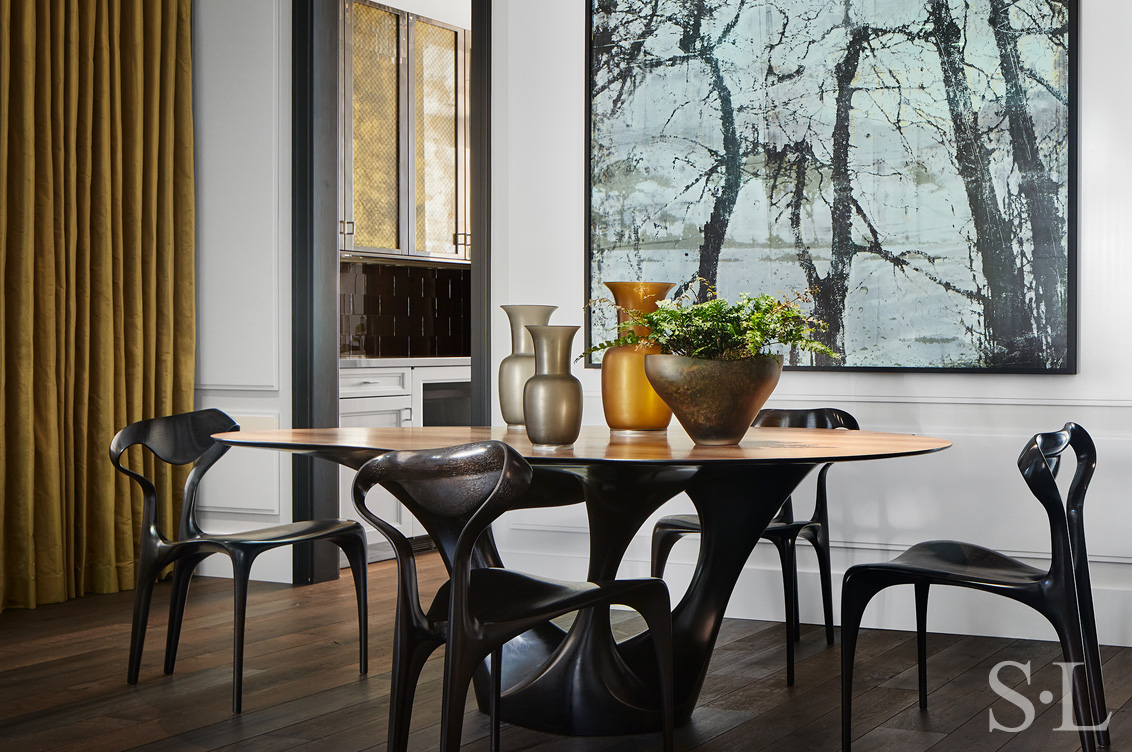 Lincoln Park Contemporary residence dining room detail