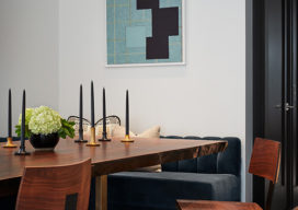 Lincoln Park residence detail of Slab Wishbone Dining Table by BDDW