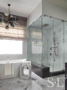 Lincoln Park residence bathroom with view of shower