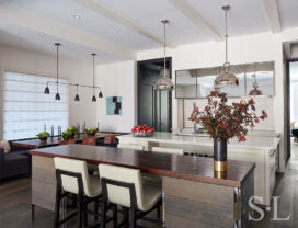 Lincoln Park residence kitchen and informal seating area