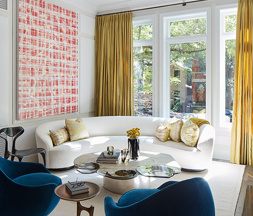 Formal living room in Lincoln Park residence with furniture by Achille Salvagni and Vincenco De Cotiis