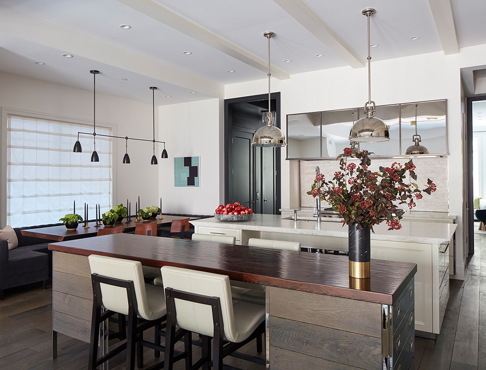 Lincoln Park residence kitchen and informal seating area