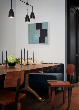 Lincoln Park residence detail of Slab Wishbone Dining Table by BDDW