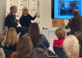 Suzanne Lovell on interior design panel at Waterworks showroom