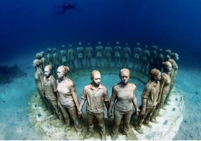 The mystery behind Grenada’s haunting underwater sculpture park.